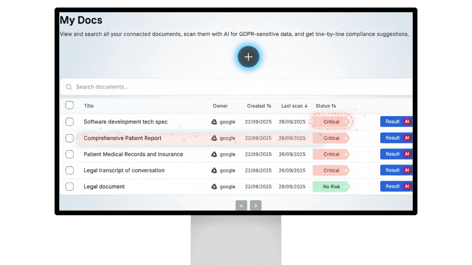SafeDocsAI Dashboard - Click to watch demo